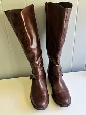 Style & Co. Tall Brown Over-the-Knee Leather Boots